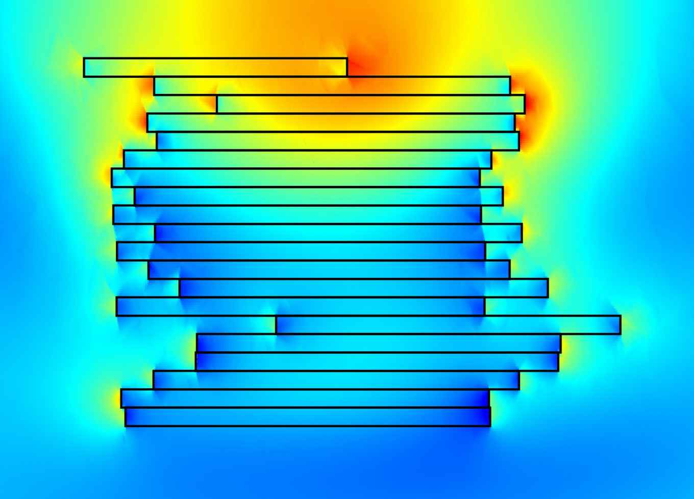 Light distribution in  small stacks of nanoscale layers